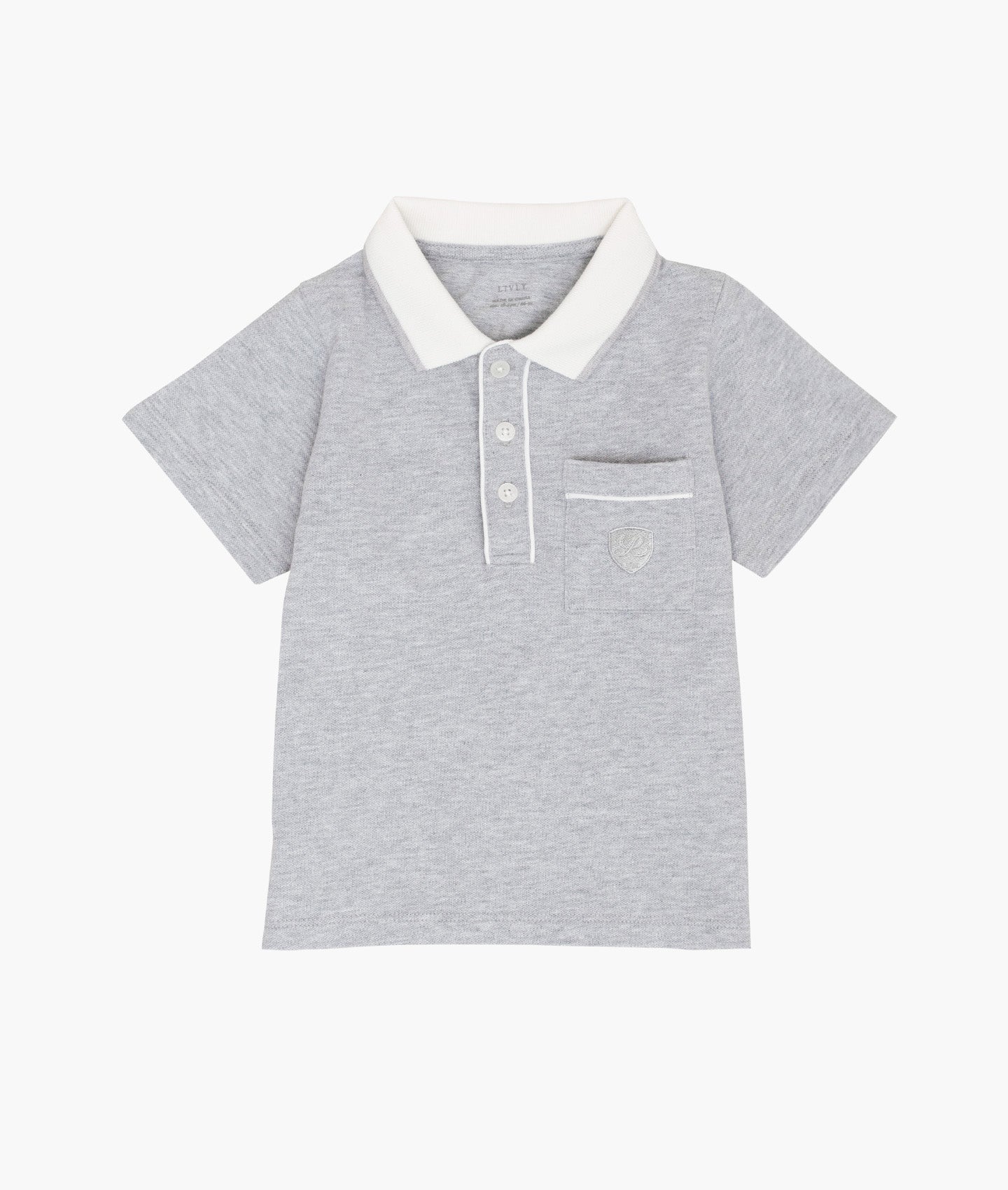 grey dress shirt with white collar Livly Polo Grey / 9-12m NEW-JUN18