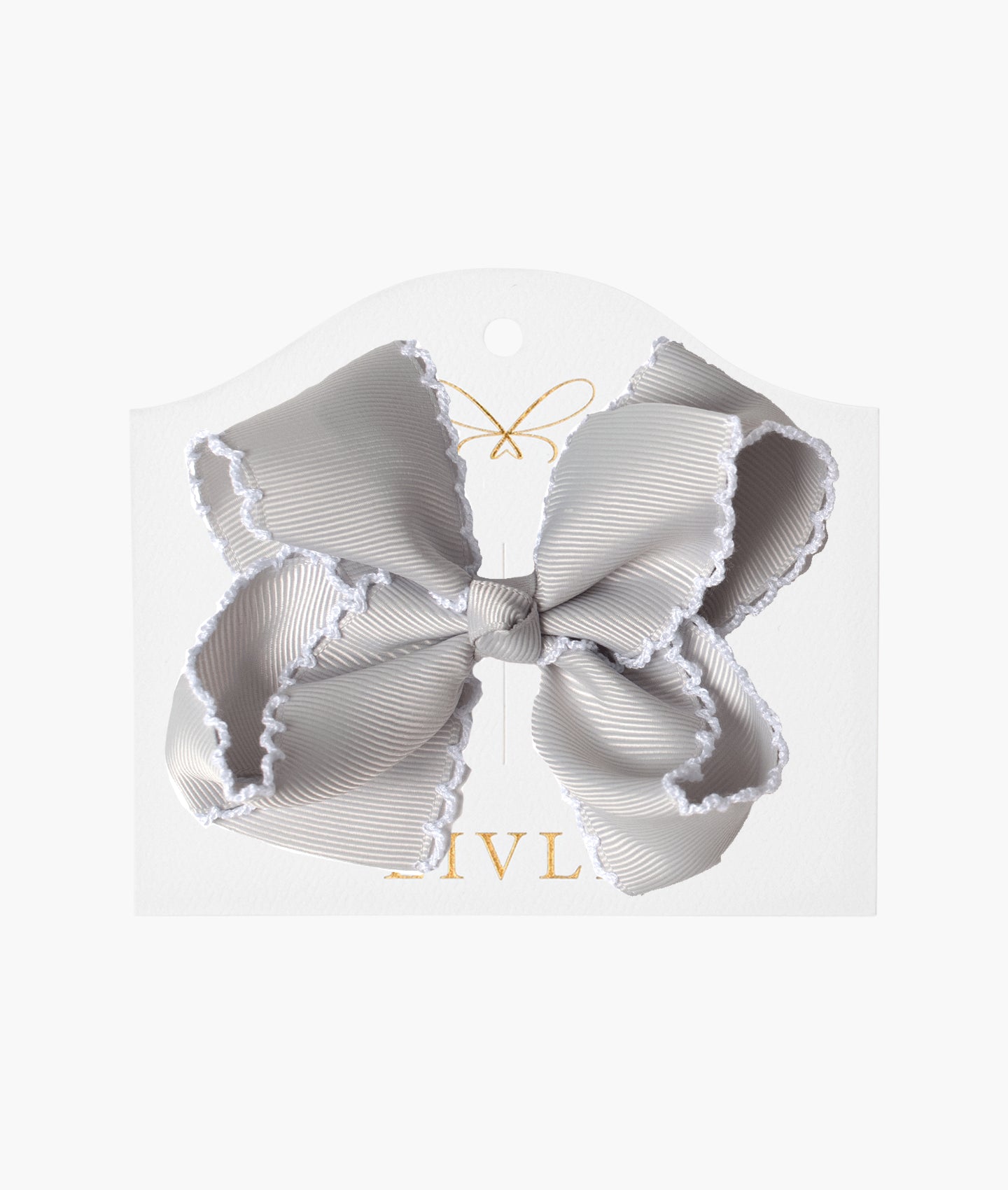 Large Picot Bow Shell Grey