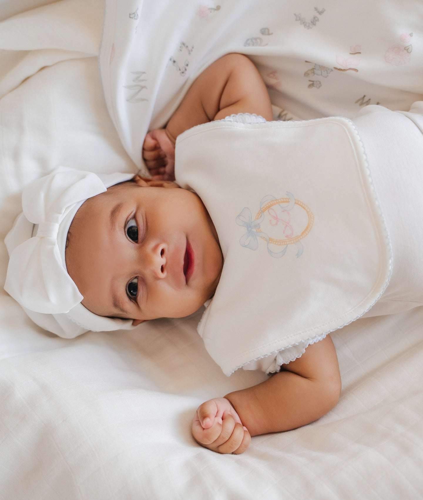 Alphabet Flowers Bib