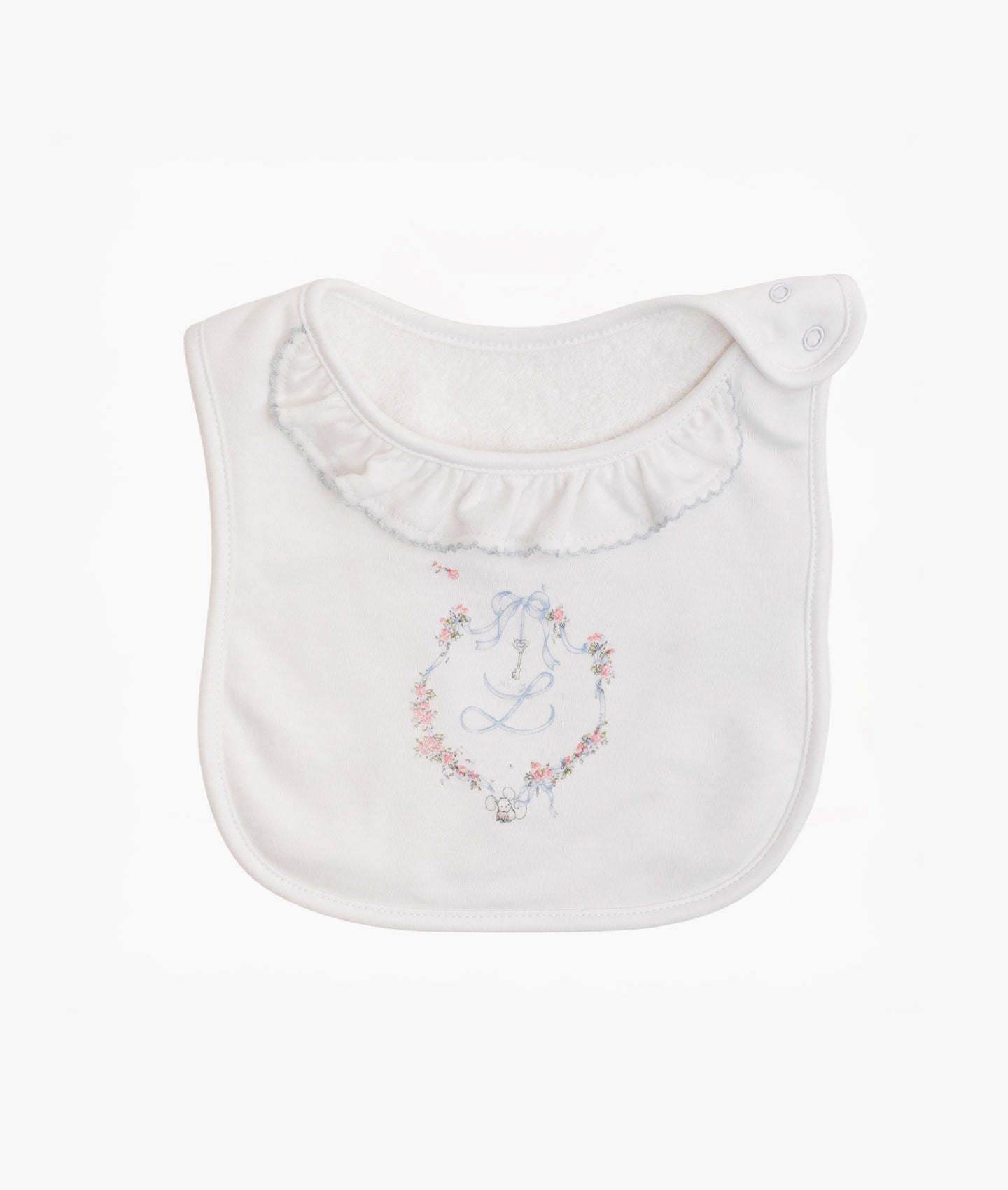 Roses And Ribbons Ruffled Bib