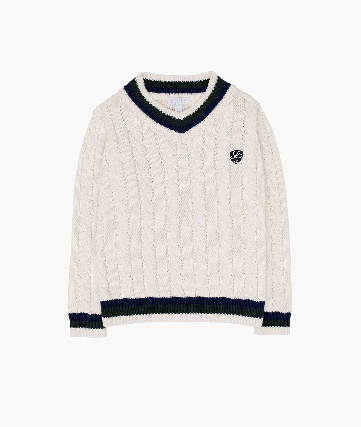 Cable Knit V-neck Sweater
