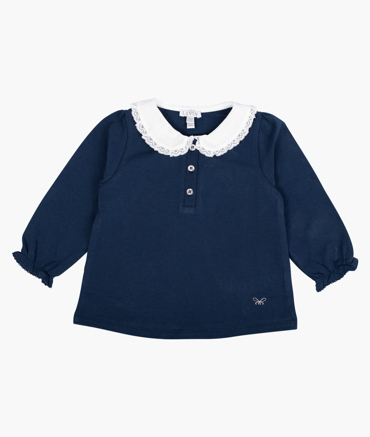 Navy Long Sleeve Marianne Top